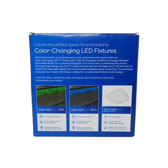 GE LED TV Tape Light LED 84 in USB Strip Under Cabinet Remote Plug in 230 Lumens - Picture 7 of 8